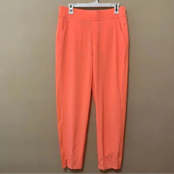 Athleta Brooklyn Ankle Pant Sunset Glow Coral Size 10 Tall NWOT New - Picture 5 of 15